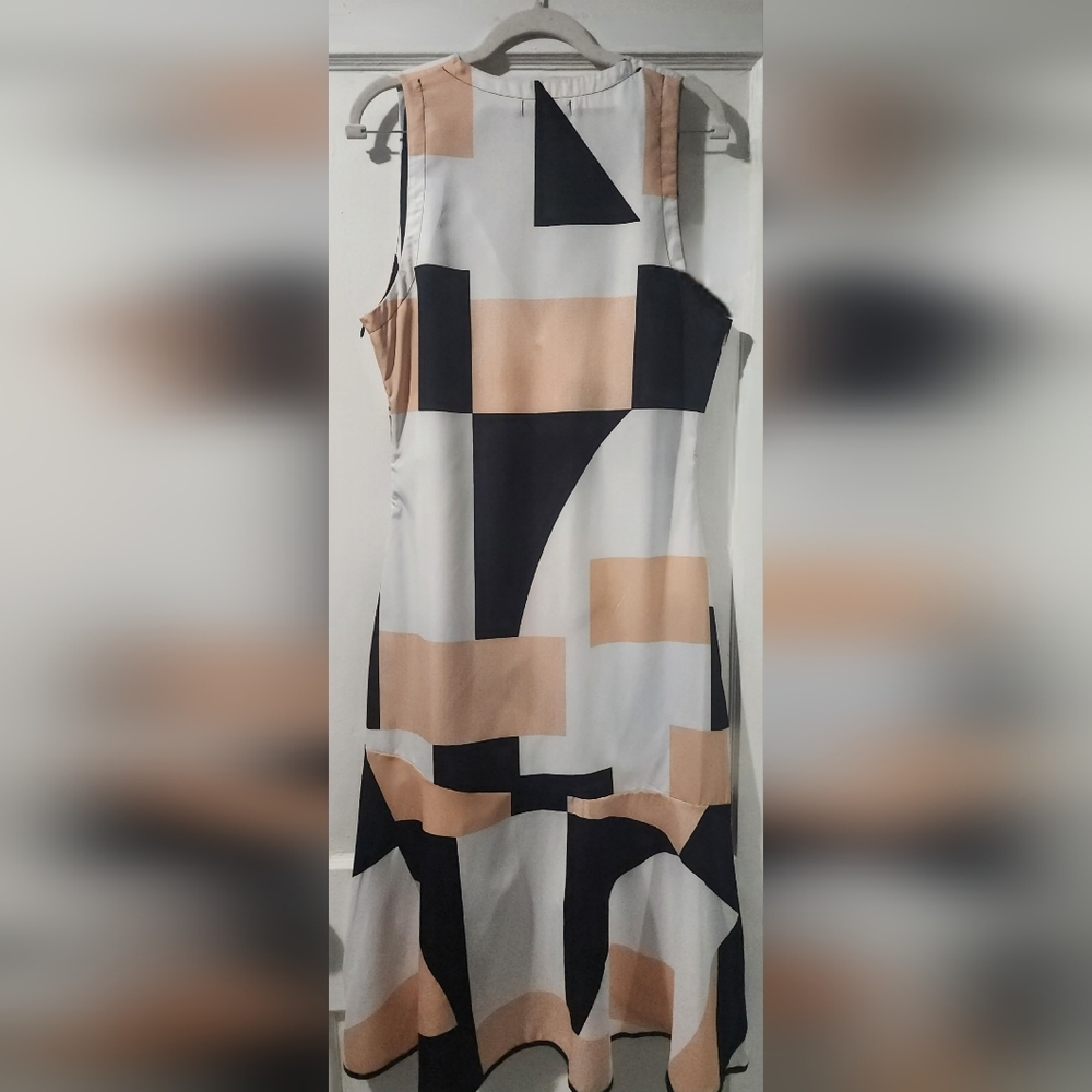 ✨ CHICME Tie-Front Asymmetrical Sundress in Geometric Print - Size XL 🌸 - Picture 5 of 6